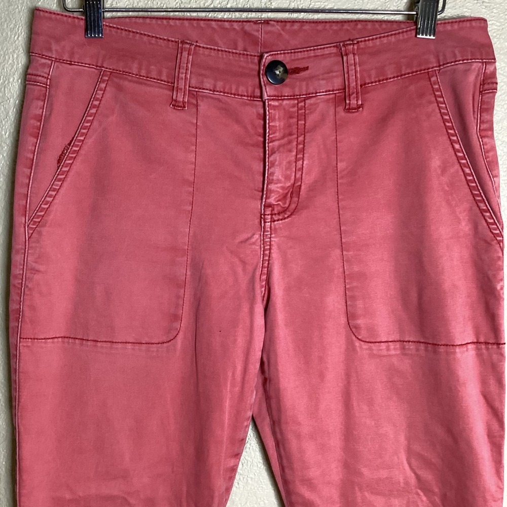 Cabi Dusty Red Utility Jogger Pants 5178 Women's Size 6 Cotton Stretch Slim Fit - Picture 2 of 6